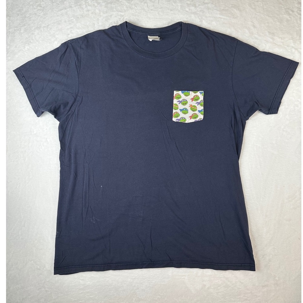 Junk Food Mens TMNT Teenage Mutant Ninja Turtles Pocket T-Shirt Navy XL